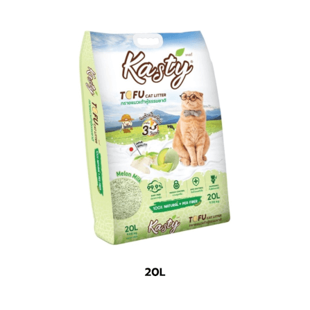 ทรายแมวเต้าหู้ kasty กลิ่นนมเมล่อน ขนาด 20 ลิตร_5